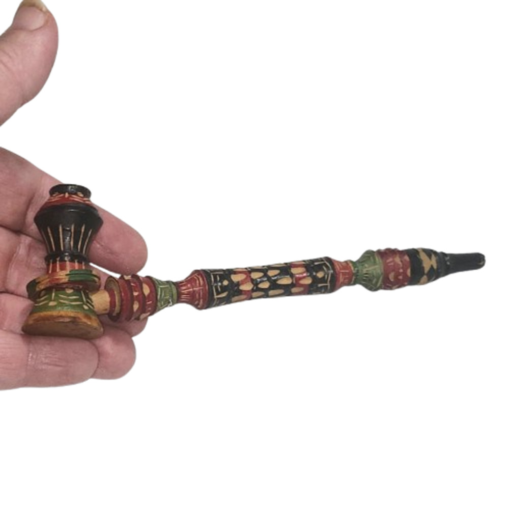 Vtg Hand Carved Wooden Albanian Folk Pipe Unused - Picture 4 of 4